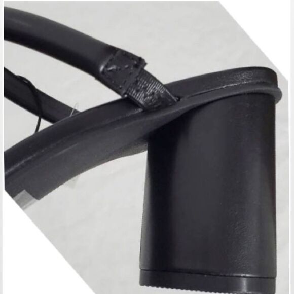 New Sandal Heals Shoes Black & Tan Sturdy Slip On Size 9 - Picture 7 of 15